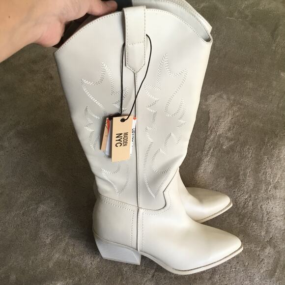 Madden NYC New Womens Redford White Cowboy, Western Boots Size 8 - Picture 2 of 7
